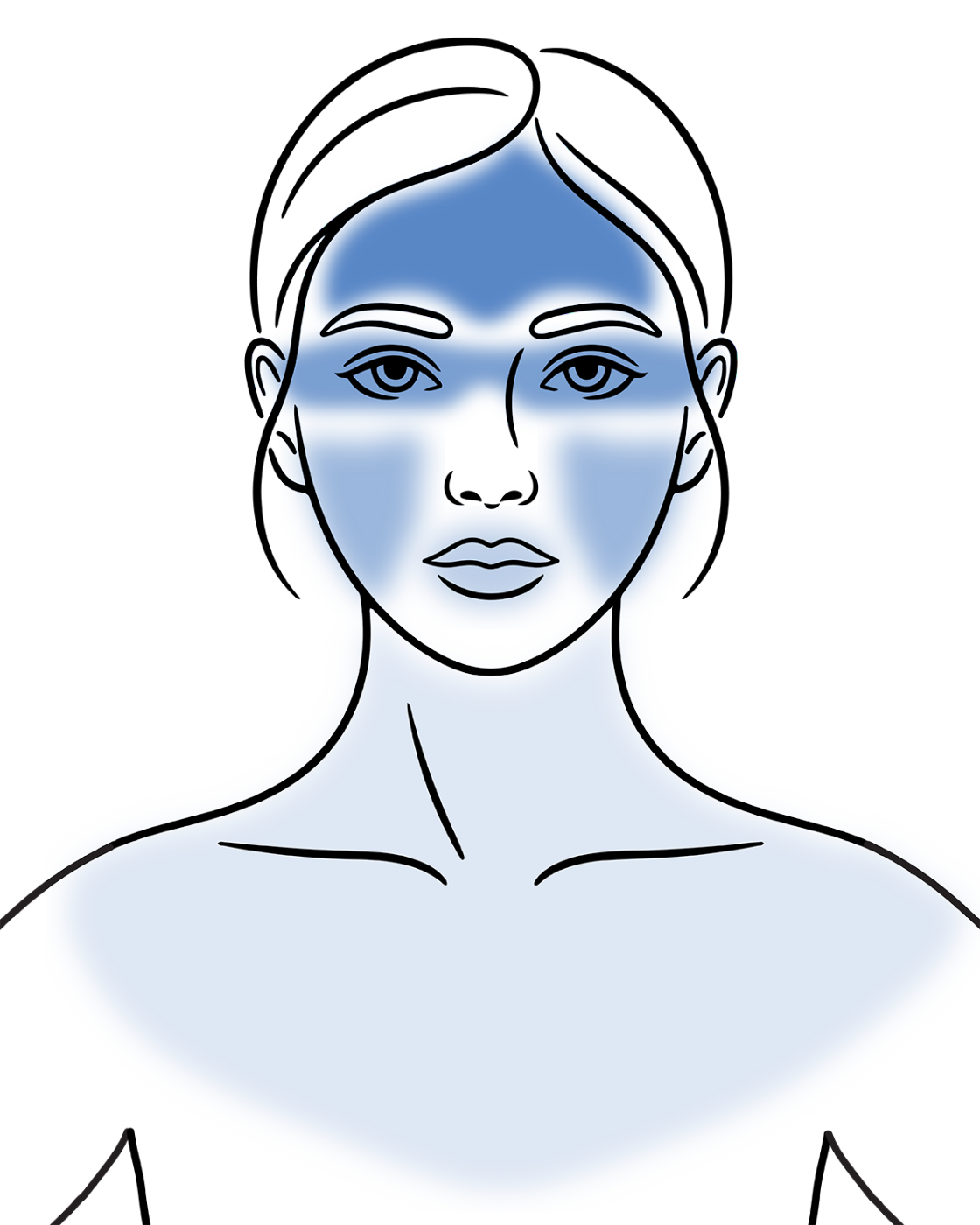 Cosmetic Dermatology Base Facial Image for Treatment Areas