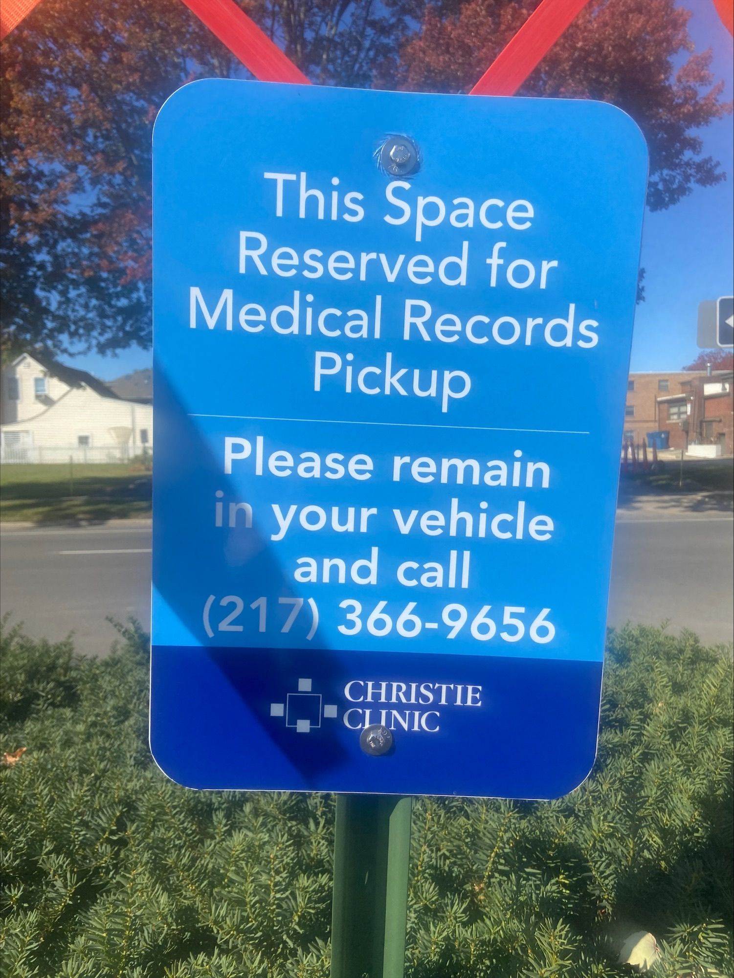 Medical Records Pickup Sign